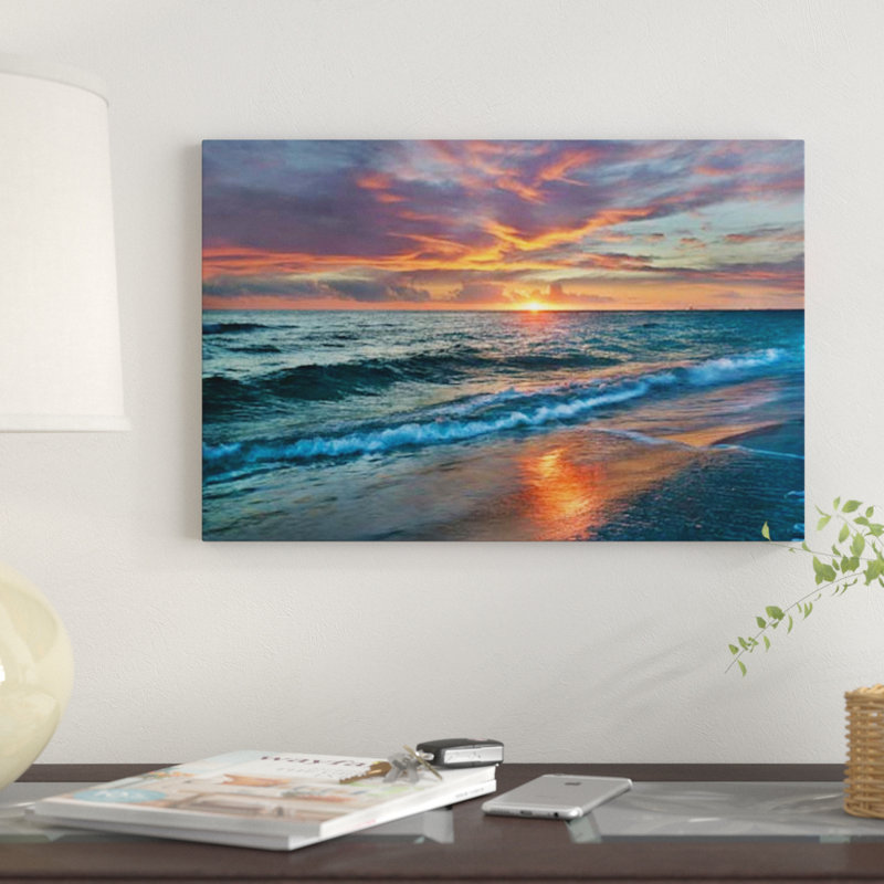 Sunset Over Ocean Landscape Canvas Print