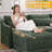 3 Seater Chenille Sofa,L Shape Sofa With Two Movable Ottomans,High-Quality Wood Base,For Living Rooms, Studies-1174824174
