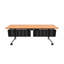Table de formation commerciale commerciale avec chaises électriques et gigognes intégrées | Table gigogne pliable 80 po | Roulettes verrouillables | Mobilier de salle de conférence et de classe | Hêtre | Sièges 2