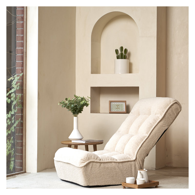 Adjustable Japanese Tatami Reclining Chair - 4-Position Ergonomic Lazy Sofa for Living Room, Bedroom & Balcony with Metal Frame & Cotton Filling