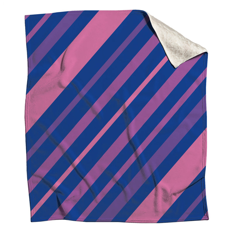 Couvertures rayées roses et bleues, L 50 po x H 60 po