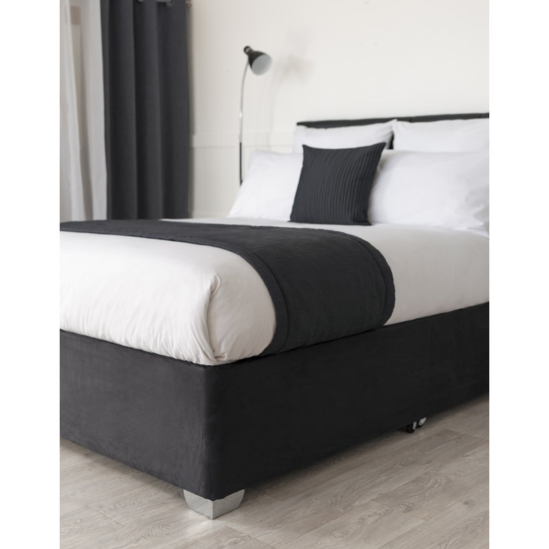 Faux suede Base wrap valance, Black, Single (3')