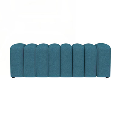 Upholstered Tufted Accent Bench, Mustard Yellow