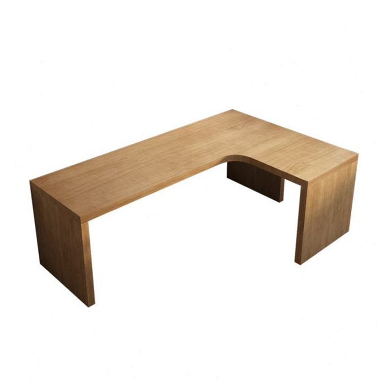 Burlywood Rectangular Solid Wood desks, Right Hand Return, 29.53" H x 70.47" W x 39.37" D