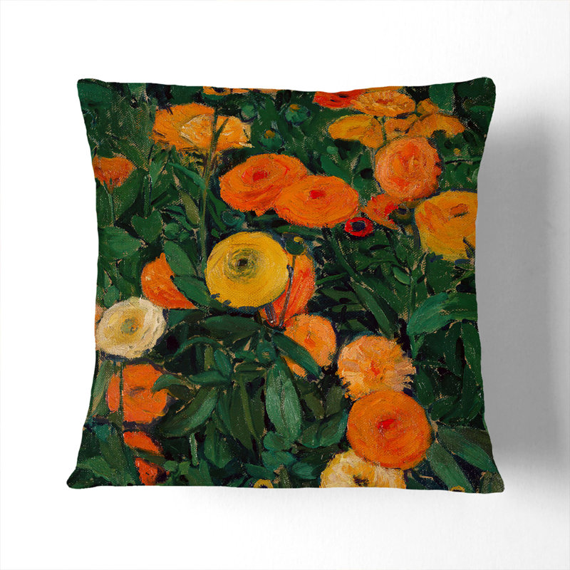 Marigolds Square Throw Cushion, 40cm H x 40cm W x 15cm D