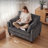 2 Pieces 40.9" Oversized Accent Chair With 32" Extra-wide Seat, 6.7" Thick Cushion Comfy Tufted Armchair With Solid Wood Legs  And 2 Pillows, Chenille