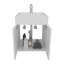 Meuble-lavabo de salle de bain Meka 45 avec deux tiroirs et tablette ouverte, rangement mural, blanc-1009381283