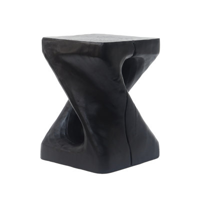 Black Twist Side Table With Wood - Like Surface, Ideal For Indoor And Outdoor Spaces, 11.47X11.47X16 Inches, 200Lbs Support Capacity, No Assembly Shape Table, Finish, Indoor/Outdoor Functionality, 16
