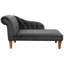 Grey Velvet Buttoned Chaise Longue