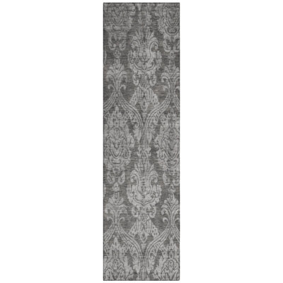Krymera Gray Washable Indoor-Outdoor Rug - LOOMLAN