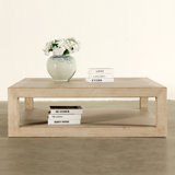 Peking Ming  Square Coffee Table with Weathered Whitewash