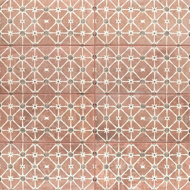 Arcilla 6" x 12" Porcelain Floor and Wall Tile, Rose Décor
