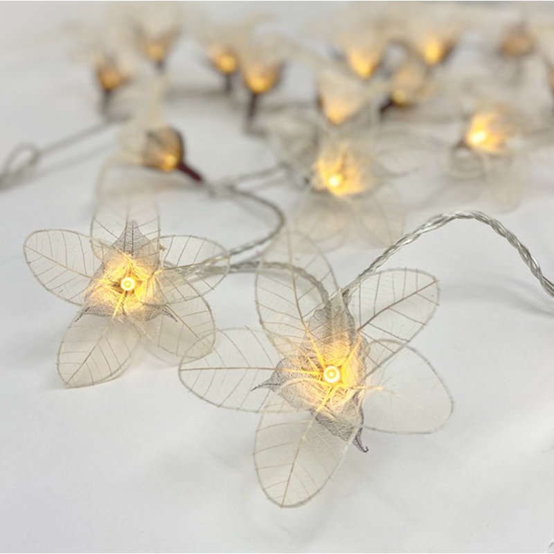 Anitta LED Natural Leaf Lilies String Light, Cream