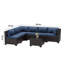 Canapé modulaire en osier 7 pièces en forme de L 7 pièces avec coussin-542957084