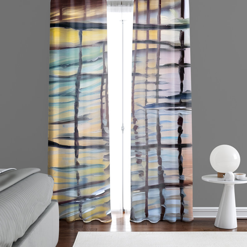Paire de rideaux semi-transparents Cladine, L 40 po x L 61 po