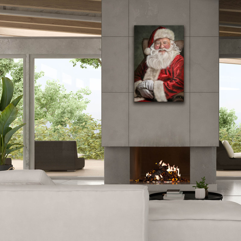 «Classic Santa» par Ashley Bradley, art mural sur toile, H 40 po x l 26 po