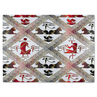 Egyptian Hieroglyphs In Glass Chopping Board