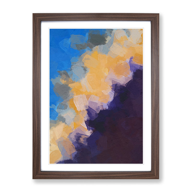 Ceremony of Light Abstract - Wall Art, 48cm H x 36cm W, Walnut Framed, White