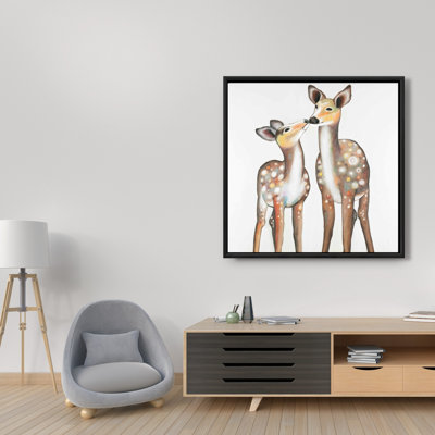 «Deer With Its Fawn» sur toile
