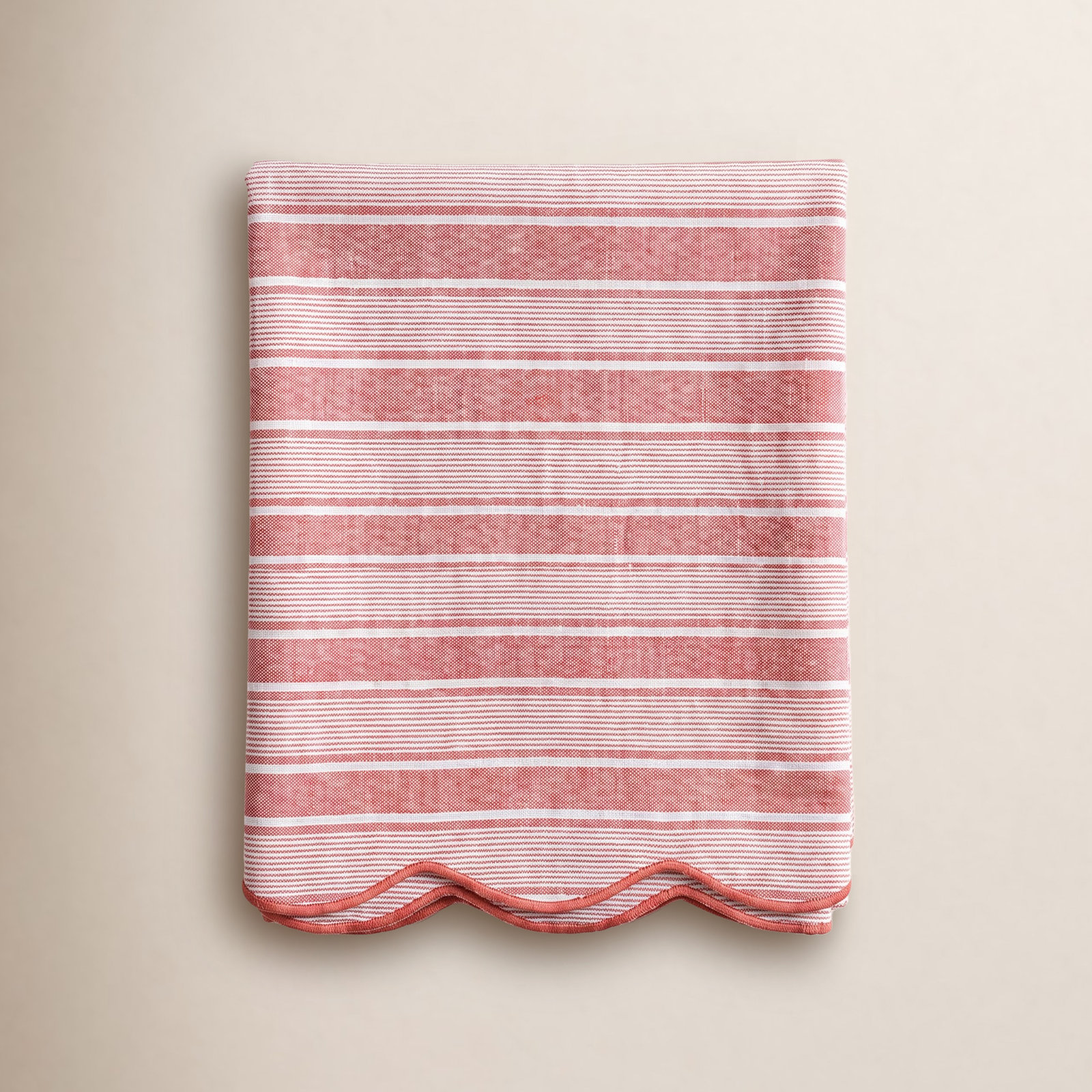 Cabana Stripe 120" Tablecloth, Coral
