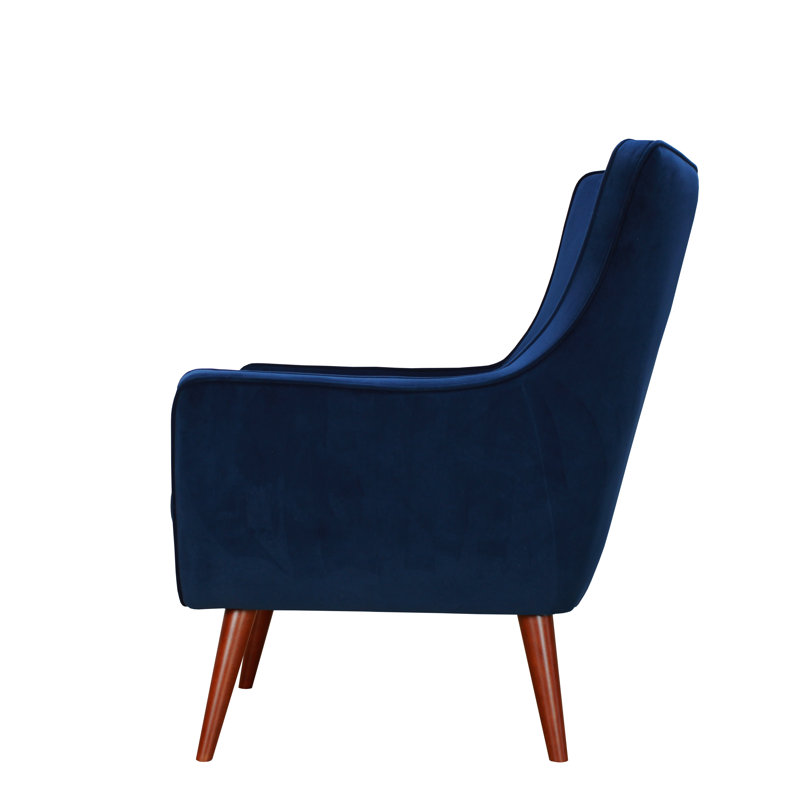 Bolles Upholstered Wingback Chair, Midnight 100% Polyester