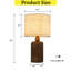 Lampe de table campagnarde en bois massif naturel avec abat-jour en tissu beige Farmhouse Traditional