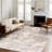 Washable Abstract Area Rug - Rugs for Living Room Large Non Slip Indoor Entryway Rubber Backing Carpet Bedroom Kitchen Distressed Stain Resistant Floor Decor Mat Machine Washable Brown-1125719208