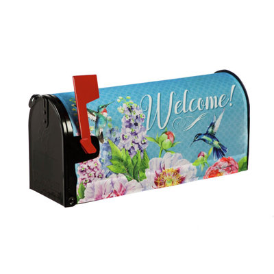 Couvre-boîte aux lettres pivoines et colibris