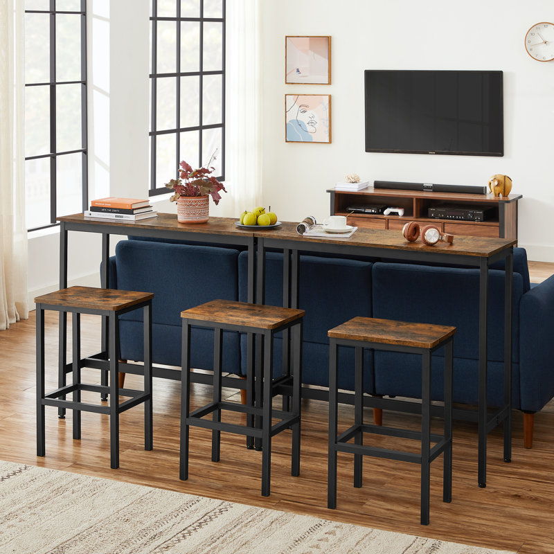 Beseris 100cm Bar Set, Rustic Brown/Black