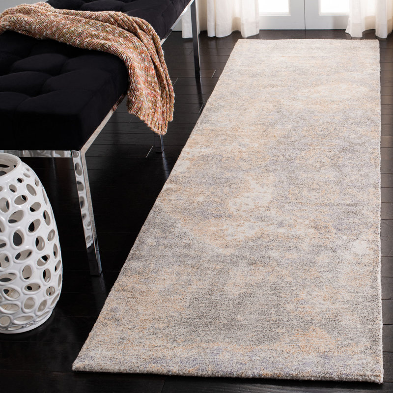 Tapis gris anthracite / ivoire touffeté à la main Culpeper, Tapis de couloir 2 pi 3 po x 8 pi