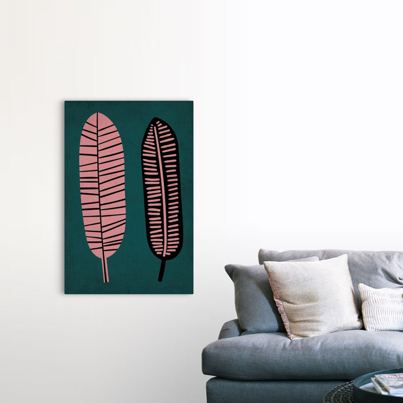 «Two Leafs», art mural sur toile, Toile tendue, H 48 po x l 32 po