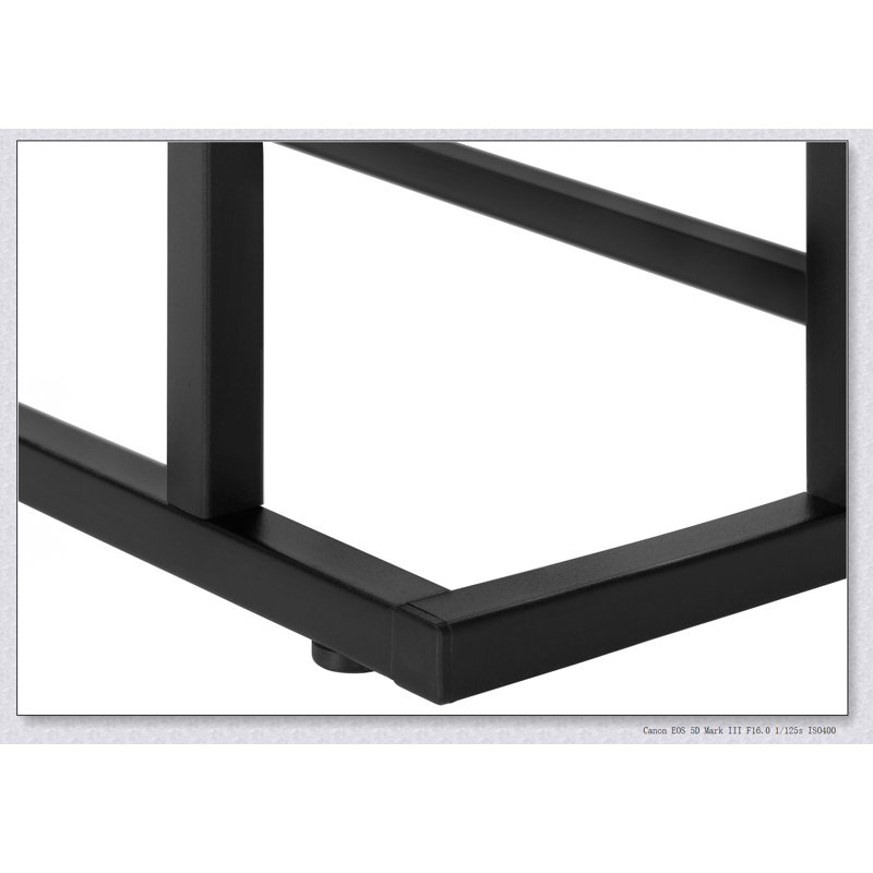 Table d'appoint, en forme de C, bout, côté, collation, stratifié noir, métal noir, contemporain, moderne