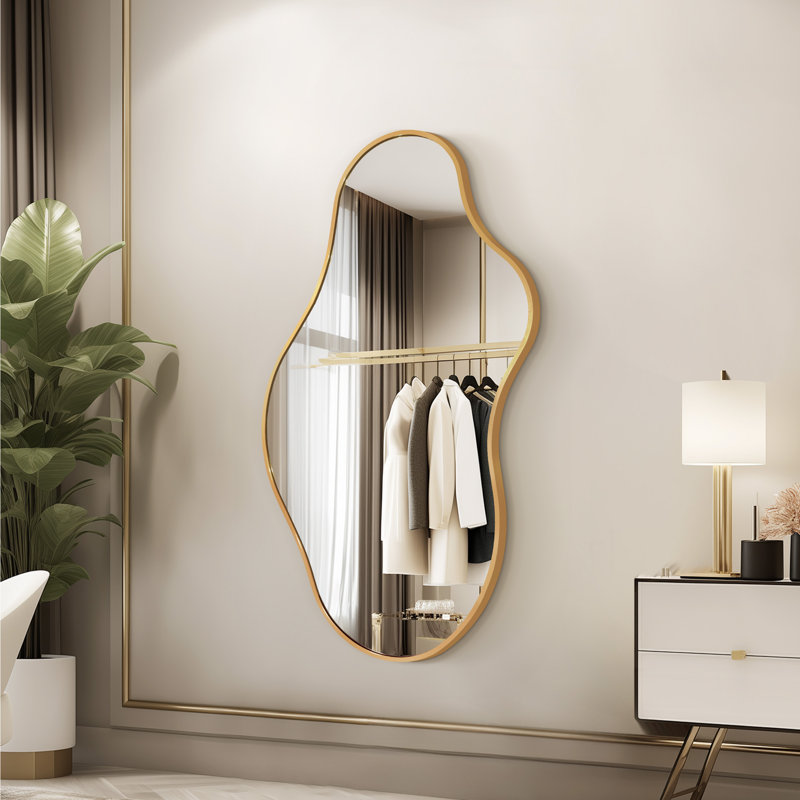 Miroir mural asymétrique, Doré, 43,3 po x 23,6 po