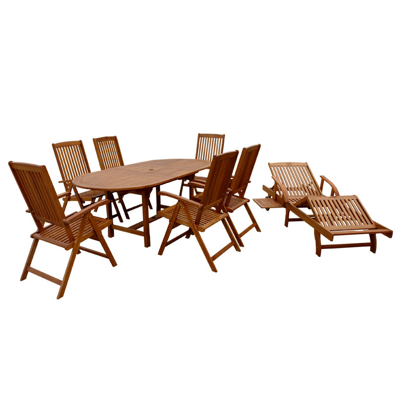 Annekatrin 6 - Person Wood Patio Dining Set with Oval Table
