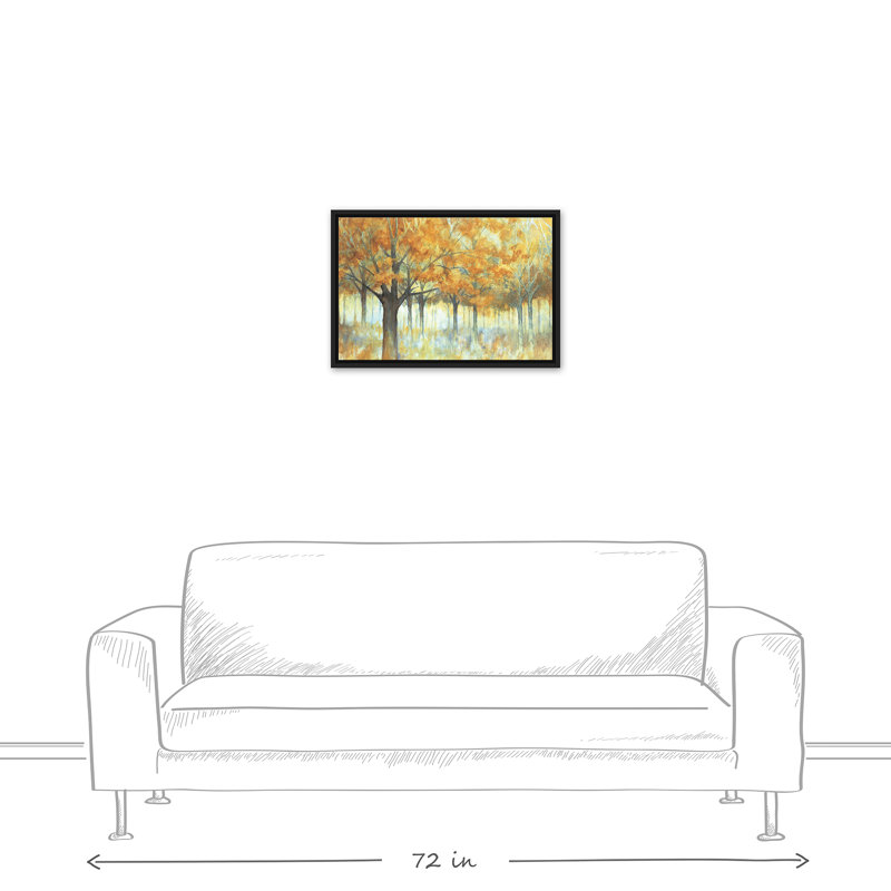 «Yellow Tree Forest», reproduction sur toile, H 17,75 po x l 25,75 po x P 1,75 po, Cadre flottant noir