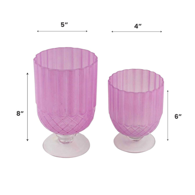 Cerys Glass Table Vase, Pink