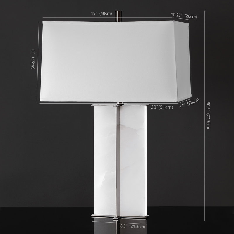 Pulcherie Table Lamp, White/Black