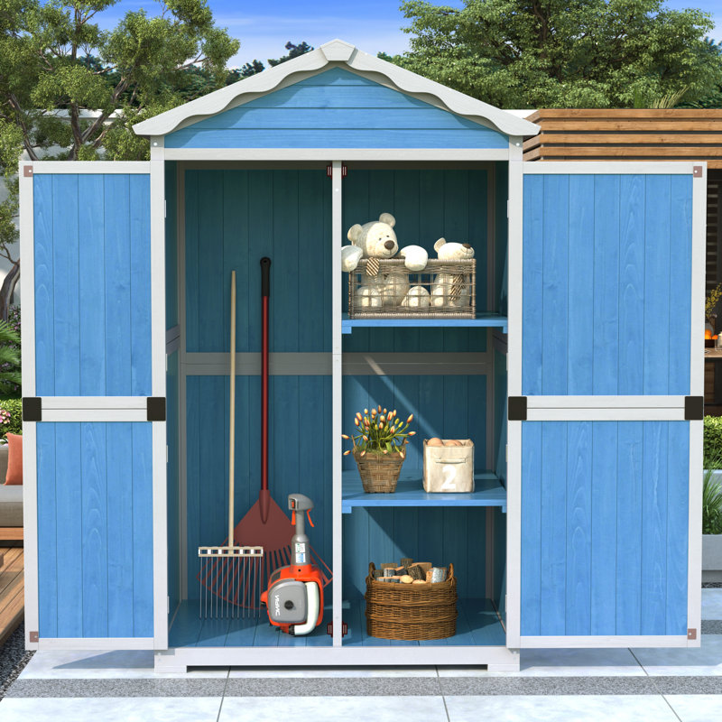 Manufactured Wood Tool Shed, Blue