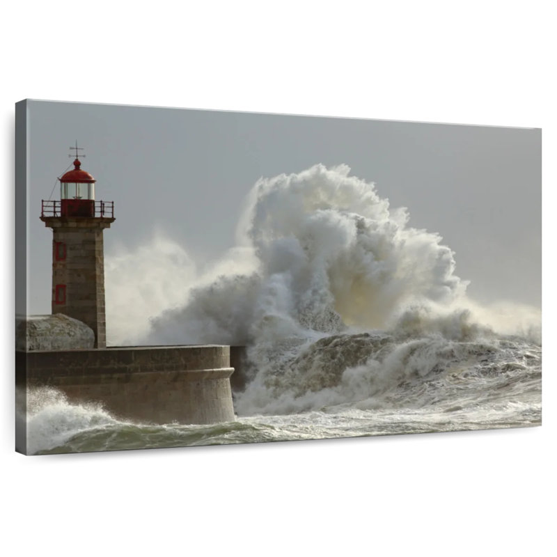 Felgueiras lighthouse waves Aletra, H 34 po x l 51 po
