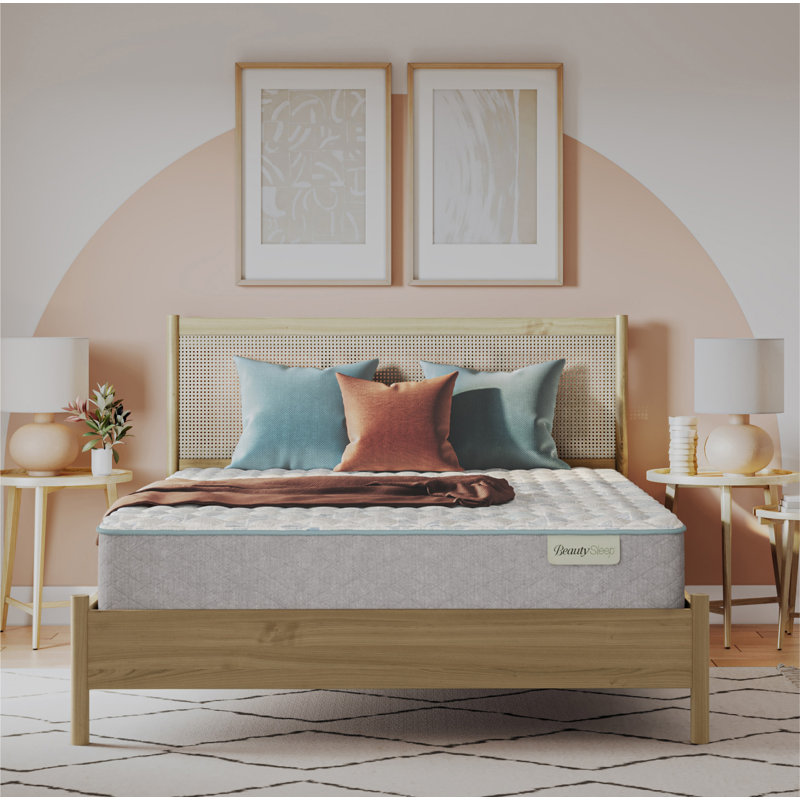 BeautySleep Slumberscape 12.5" Firm Quilted Mattress Set with Low Profile 6" Foundation, King