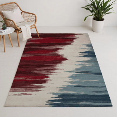 Watercolor Red Indoor and Outdoor Area Rug