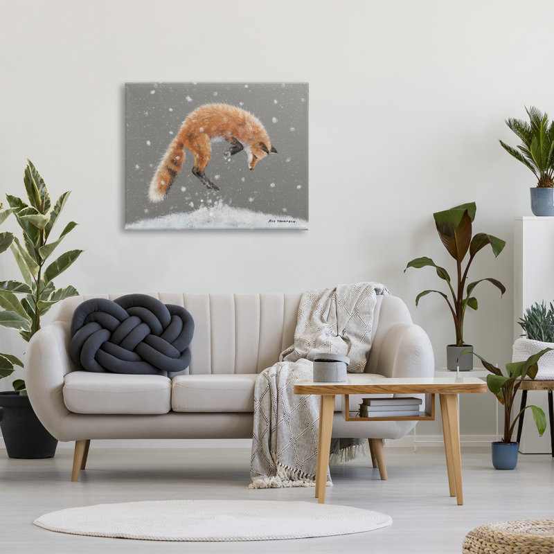 Peinture sur toile, saut d'hiver, H 30 po x l 40 po x P 1,5 po