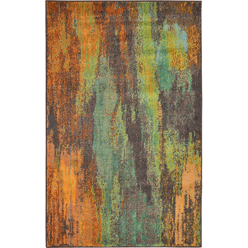 Rizer Washable Abstract Indoor Rug, Rectangle 5'1" x 8'