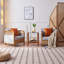 Ensemble de 2 chaises de réception en rotin de bois massif avec table d'appoint