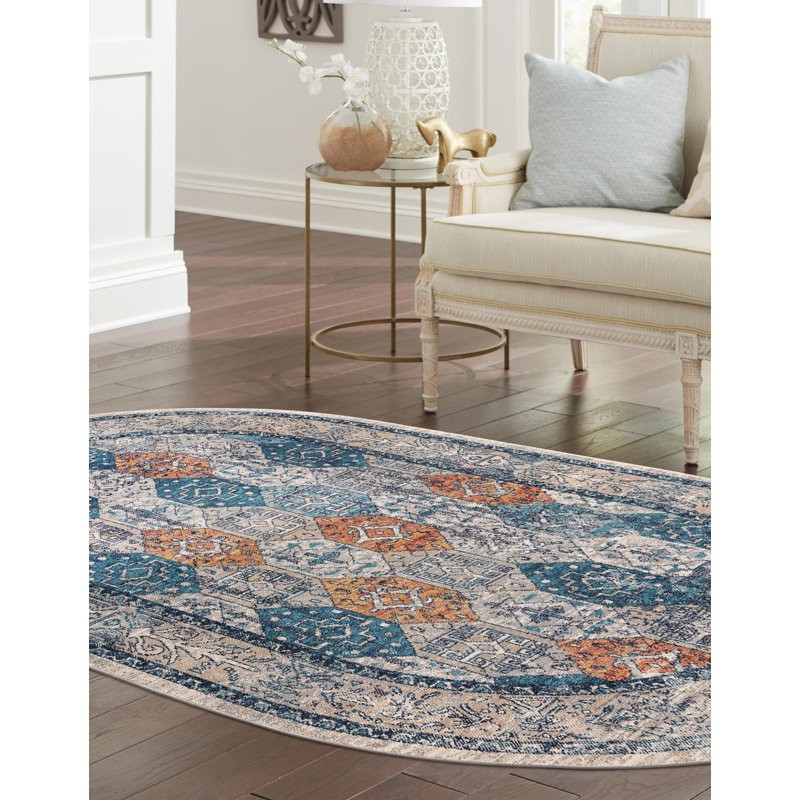 Akira Geometric Indoor Rug, Oval 3'11" x 5'11"