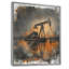 «Grey Orange Winter Oil Fields Powing Iron» - Reproduction d'art mural-369147363-369147374
