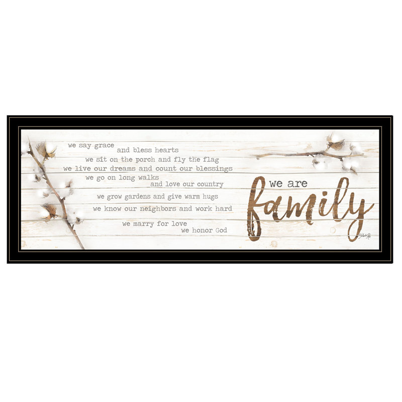 We Are Family Framed Wall Art for Living Room, Home Wall Decor Framed Print by Marla Rae, Black Framed
