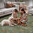 Floral Vintage Washable Green/Gray 5X7 Area Rug with Non Slip Backing - Low Pile Durable Carpet for Living Room, Bedroom, Dining Room or Office Decor-1849212892