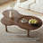  Maesa 53.35" Cloud Shape Coffee Table Solid Wood Modern Coffee Table Large Coffee Table Walnut Solid Wood Coffee Table for Living Room