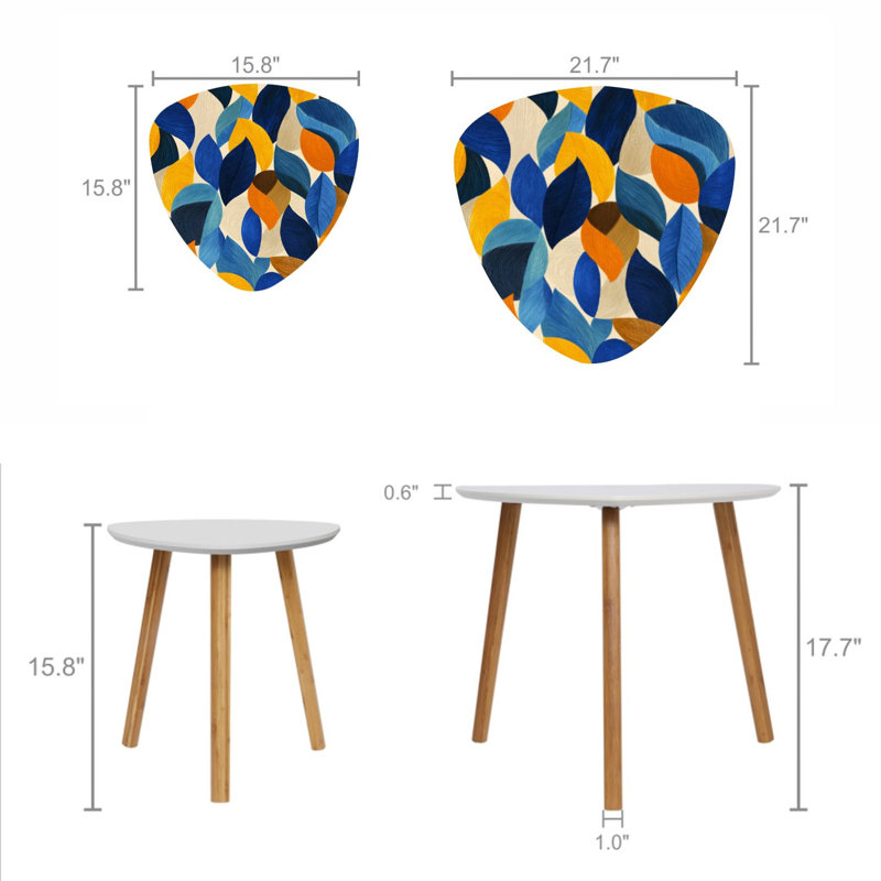Ensemble de 2 tables basses gigognes Triangle
